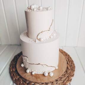 Кремовый свадебный торт №117610