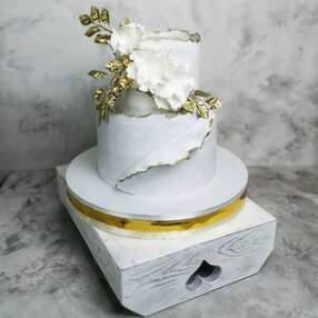 Золотой свадебный торт №117007