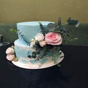 Свадебный торт с Живыми цветами №120204