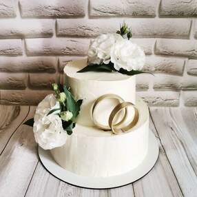 Свадебный торт с Живыми цветами №120210