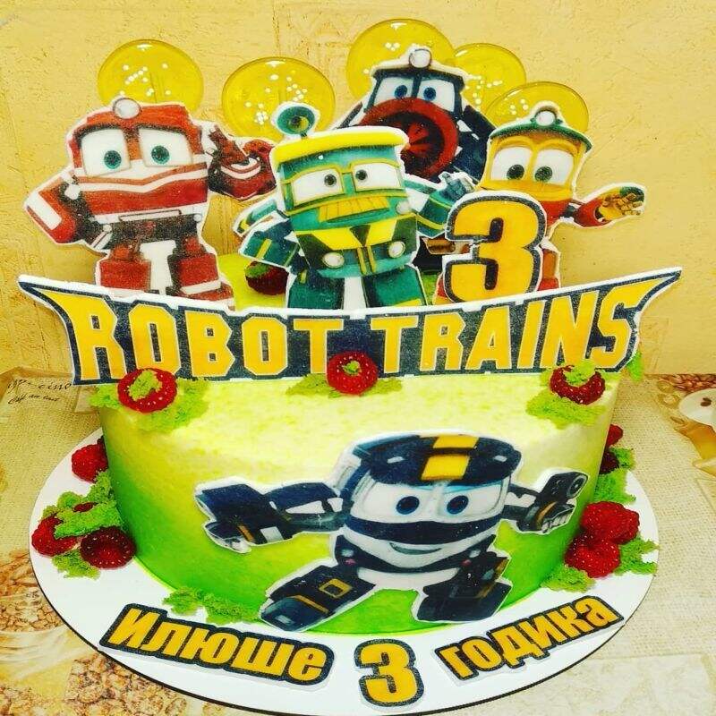 Торт Роботы поезда на 3 года №136022