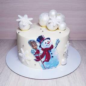 Торт со снеговиками №106219