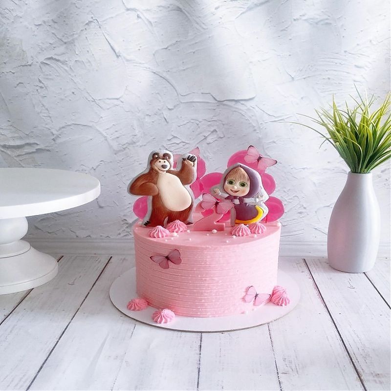 Торт Маша и Медведь розовый №290203