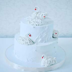 Свадебный торт с Лебедями №119701