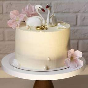 Свадебный торт с Лебедями №119706