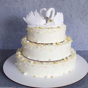 Свадебный торт с Лебедями №119715