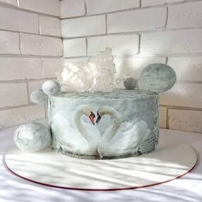 Свадебный торт с Лебедями №119723