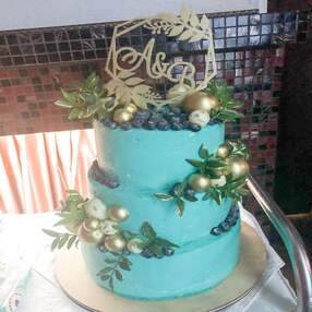 Зеленый свадебный торт №116902