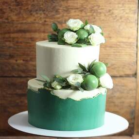 Зеленый свадебный торт №116903