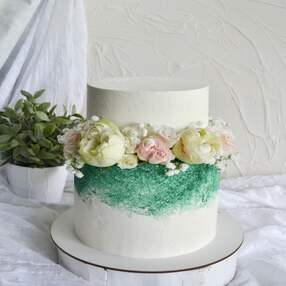 Зеленый свадебный торт №116905