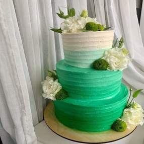 Зеленый свадебный торт №116907
