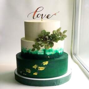 Зеленый свадебный торт №116912