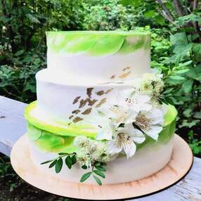 Зеленый свадебный торт №116915