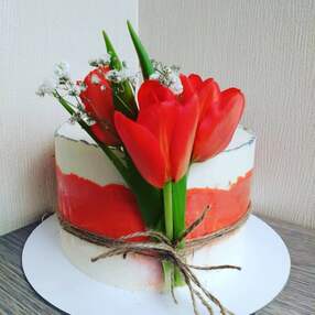 Торт с Тюльпанами №121801