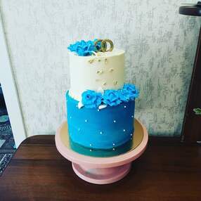 Свадебный торт с кольцами №119607