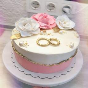 Свадебный торт с кольцами №119609