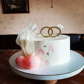 Свадебный торт с кольцами №119612