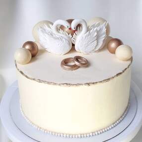 Свадебный торт с кольцами №119618