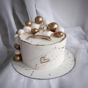 Свадебный торт с кольцами №119619