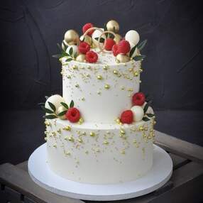 Свадебный торт с кольцами №119621