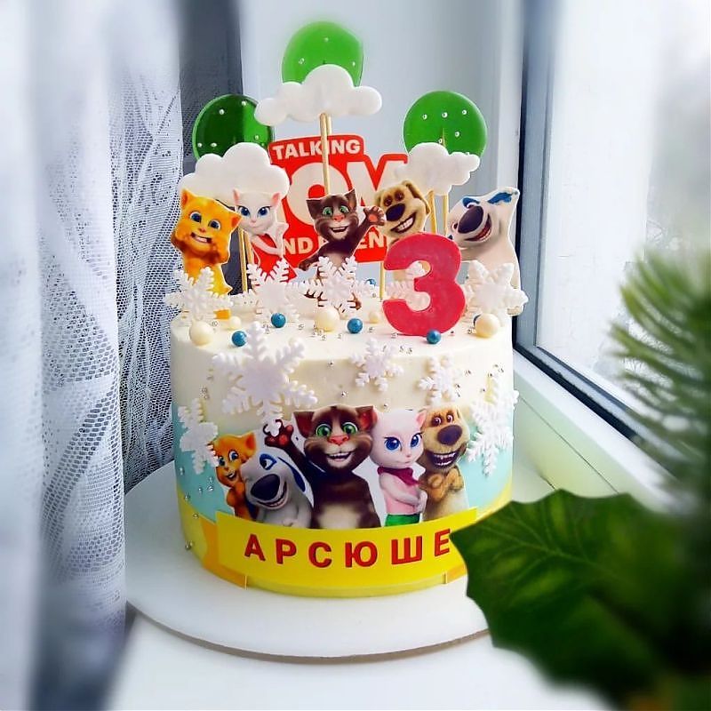 Торт Говорящий Том на 3 года мальчику №292411