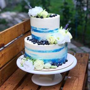 Синий свадебный торт №118812