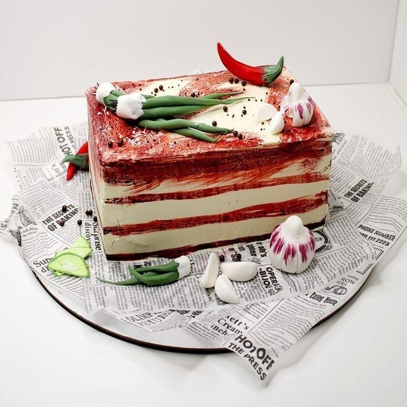 Торт сало без мастики - 66 фото